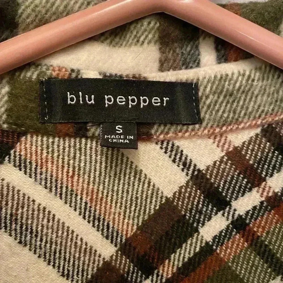 Blu Pepper Plaid Flannel Shacket Shirt/Jacket Women’s Small - Picture 10 of 11